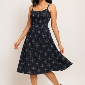 Floral Mini Black Dress - Women's Fashion Clothing