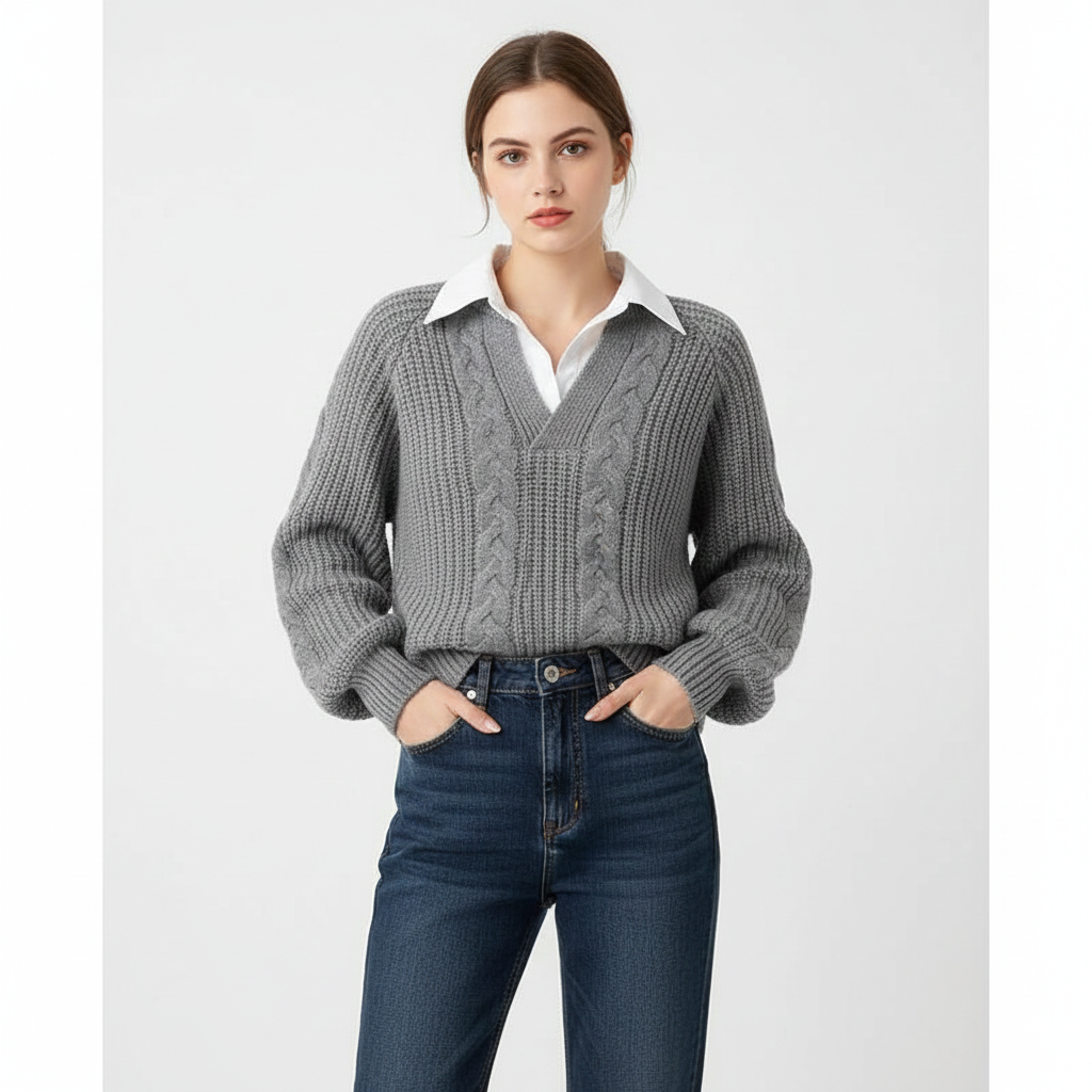 Women's Statement Tops with Attached Sweater - Fashion Clothing - Image 2