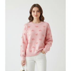 Women's Heart Cozy Sweater - Fashion Clothing Essential