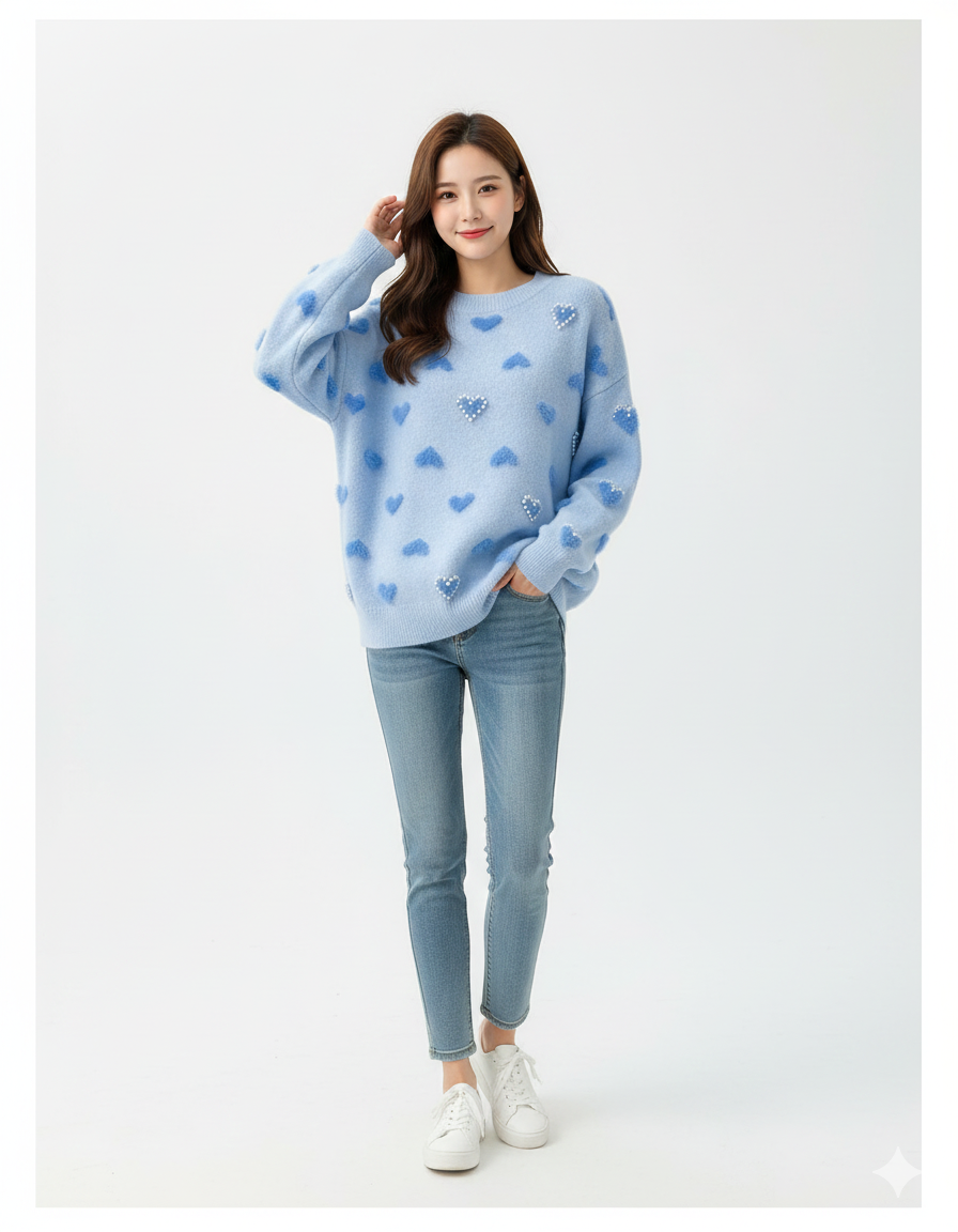 Women's Heart Cozy Sweater - Fashion Clothing Essential - Image 2