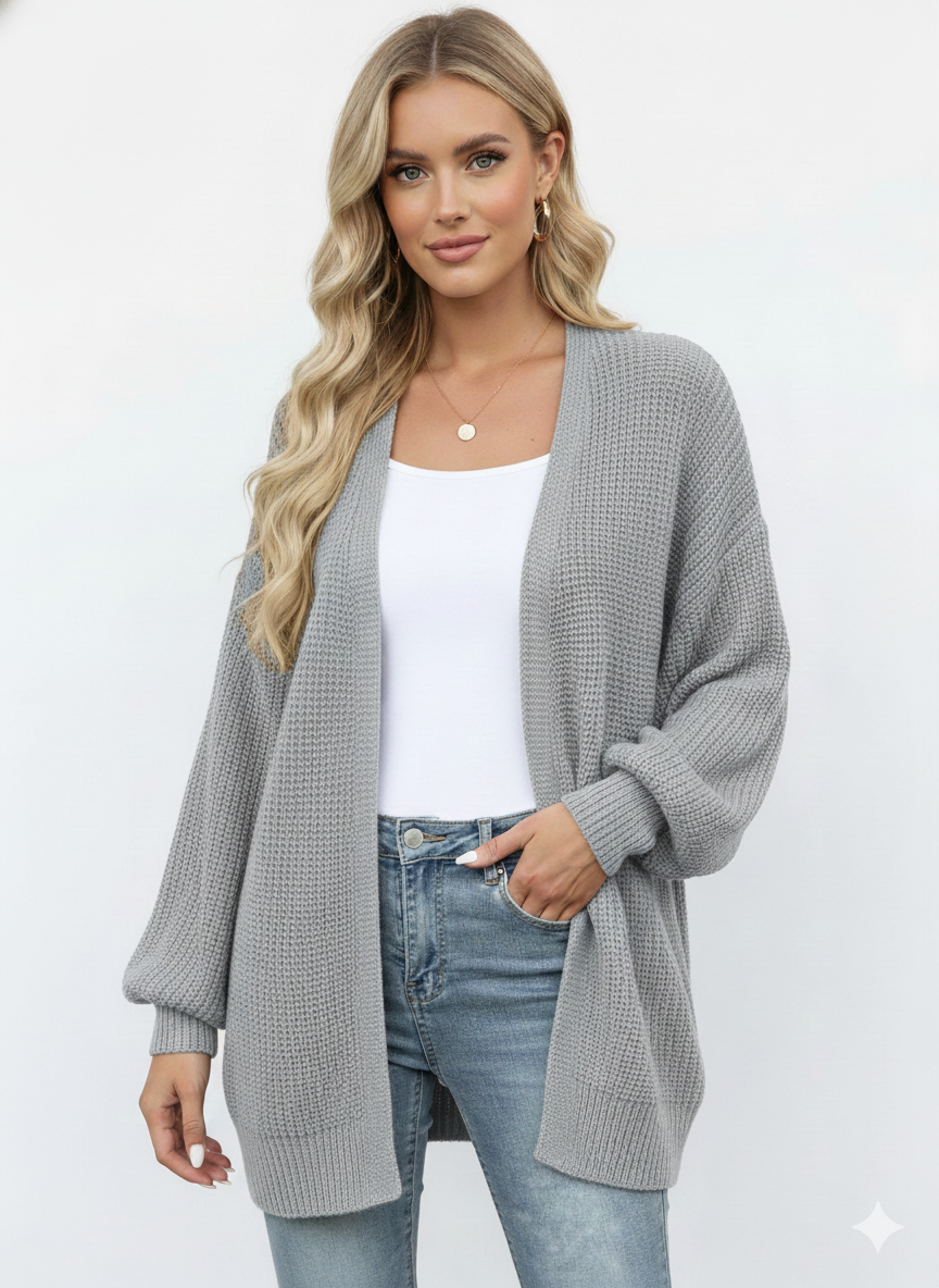 Knit Longline Cardigan Sweater - Women's Fashion Clothing