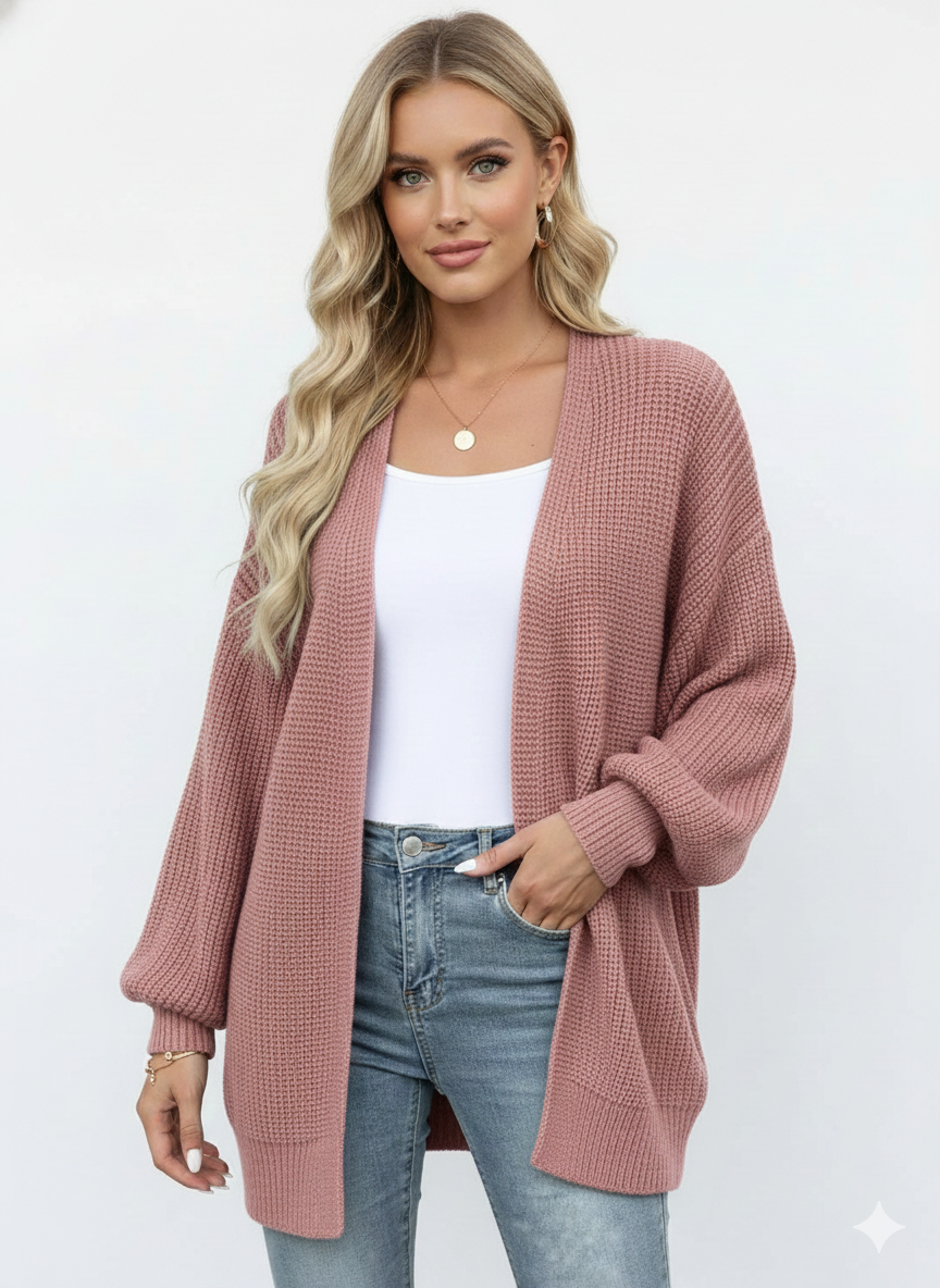 Knit Longline Cardigan Sweater - Women's Fashion Clothing - Image 4