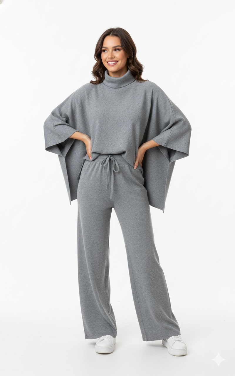 Two-Piece Woolen Co-ord Set - Fashionable Women's Clothing - Image 2