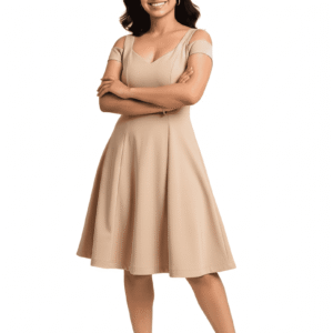 Solid Fit & Flare Dress - Elegant Women's Fashion
