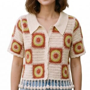 Retro Sun Tassel Top - Boho Shirt