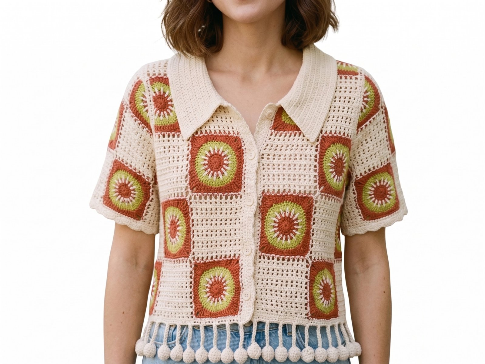 Retro Sun Tassel Top - Boho Shirt