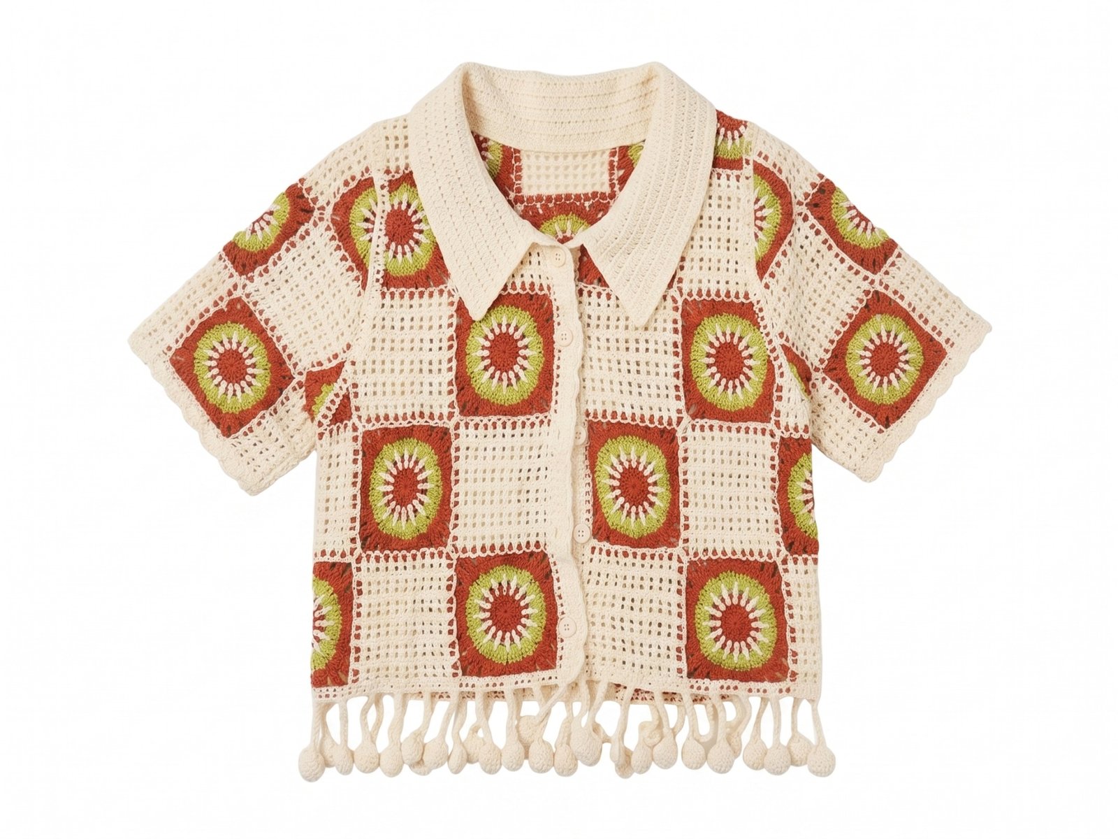 Retro Sun Tassel Top - Boho Shirt - Image 2