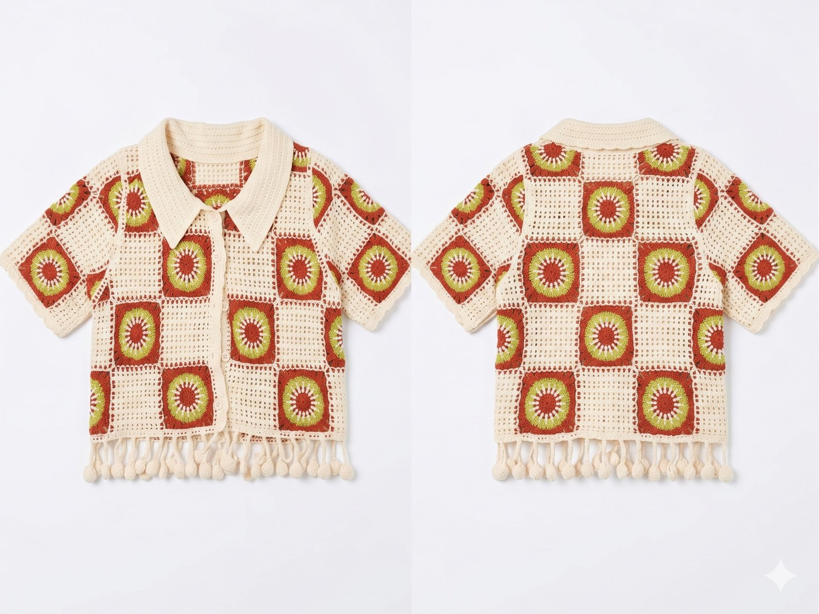 Retro Sun Tassel Top - Boho Shirt - Image 3