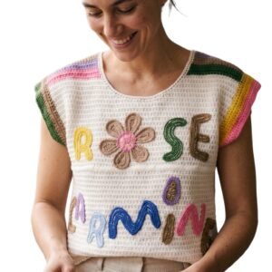 Rose Candy Crochet Top - Women's Shirt