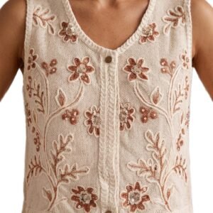 Rust Meadow Crochet Top - Women's Handmade Shirt