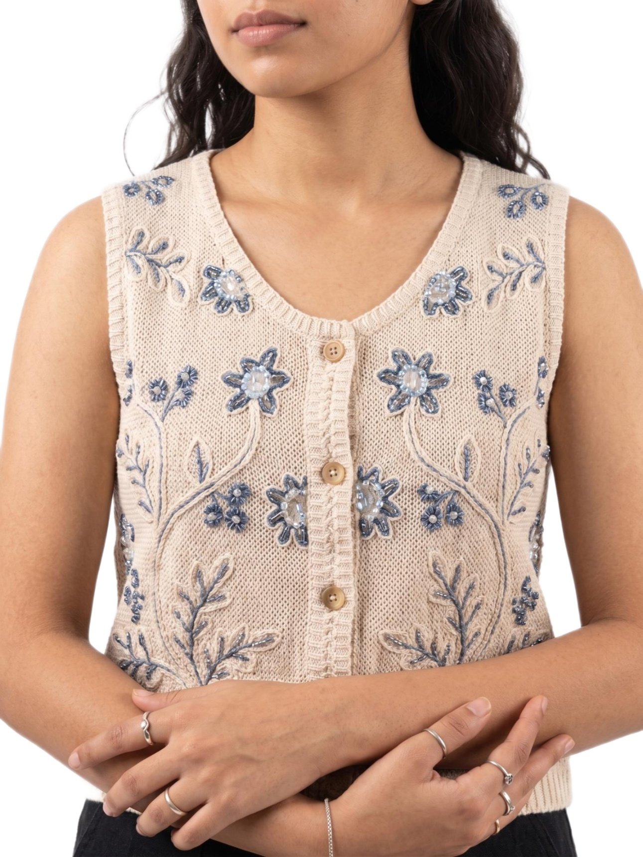 Royal Bloom Crochet Top - Women's Shirt