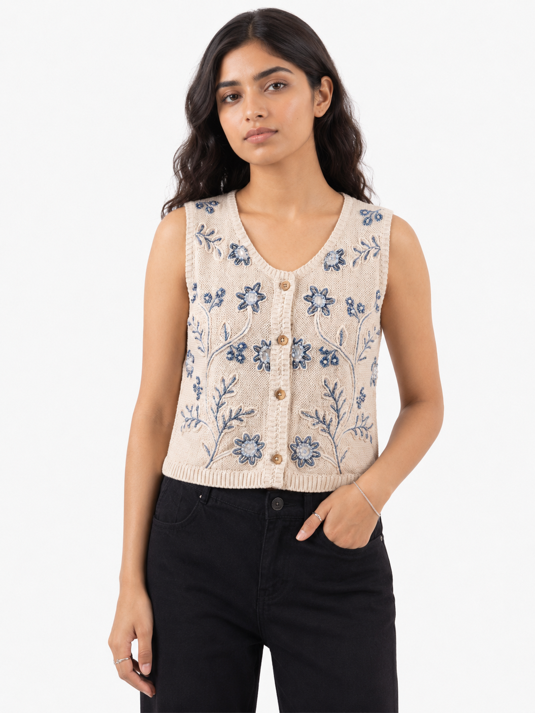 Royal Bloom Crochet Top - Women's Shirt - Image 3