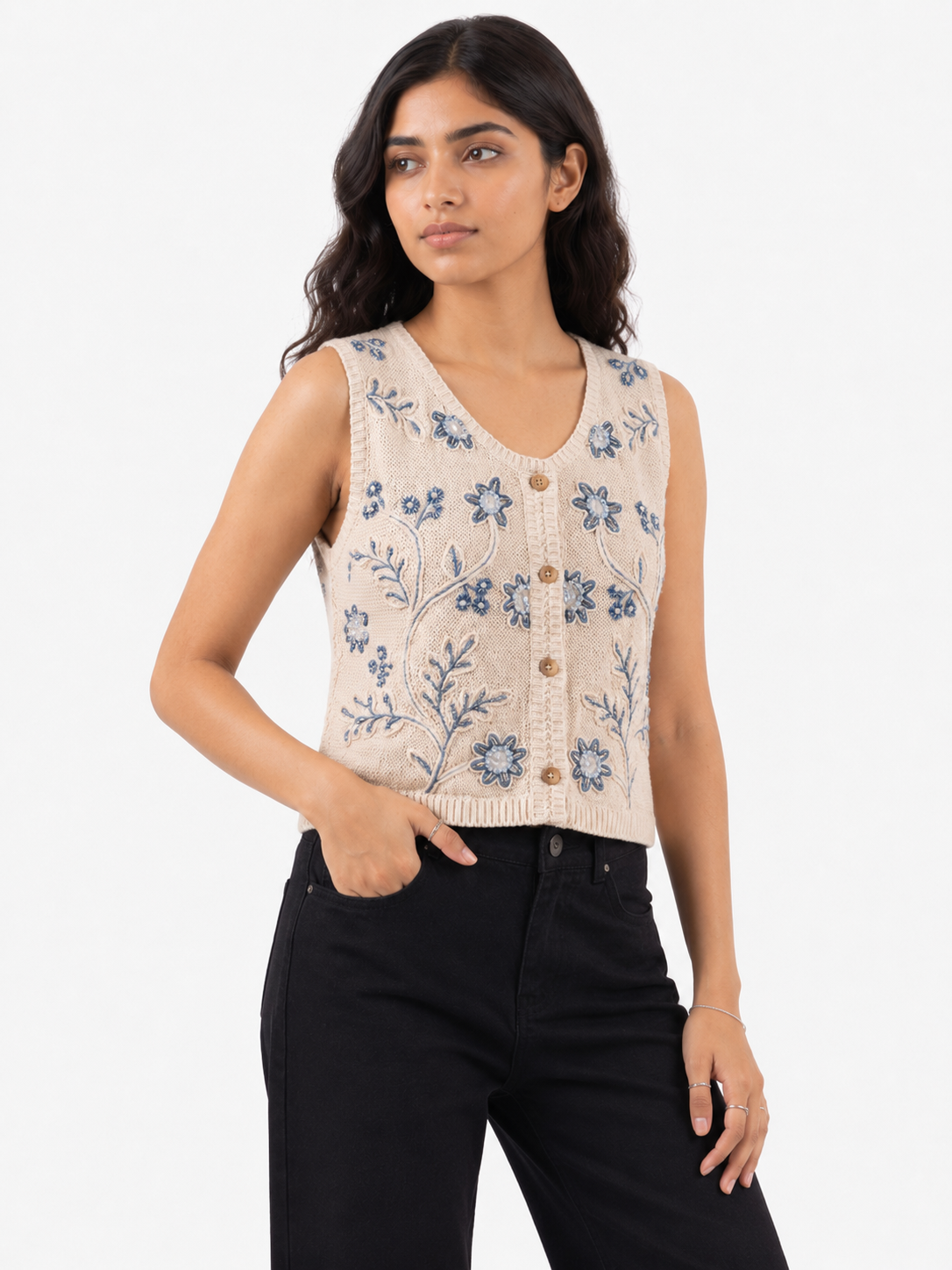 Royal Bloom Crochet Top - Women's Shirt - Image 4