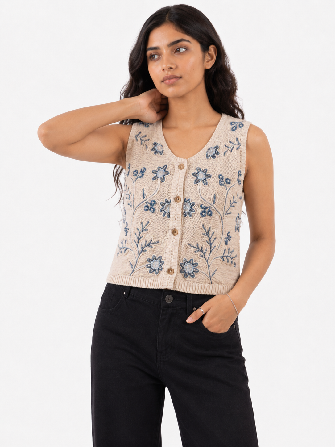 Royal Bloom Crochet Top - Women's Shirt - Image 5