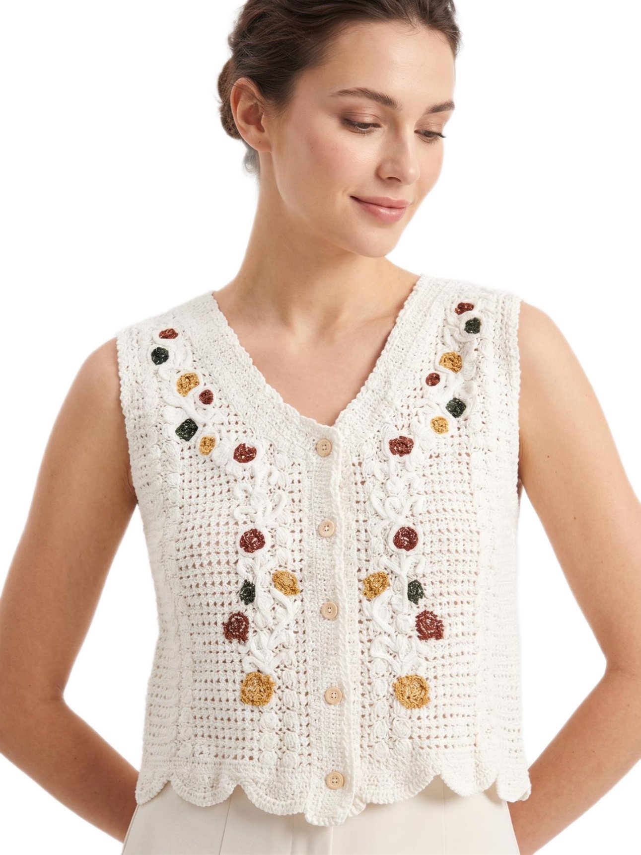 Autumn Vine Crochet Top - Fall Women's Top