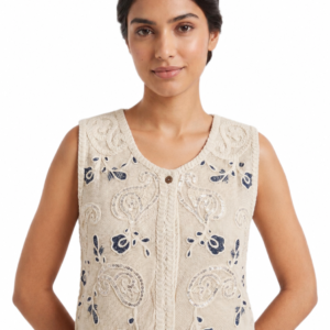 Ivory Paisley Crochet Top - Women's Shirt