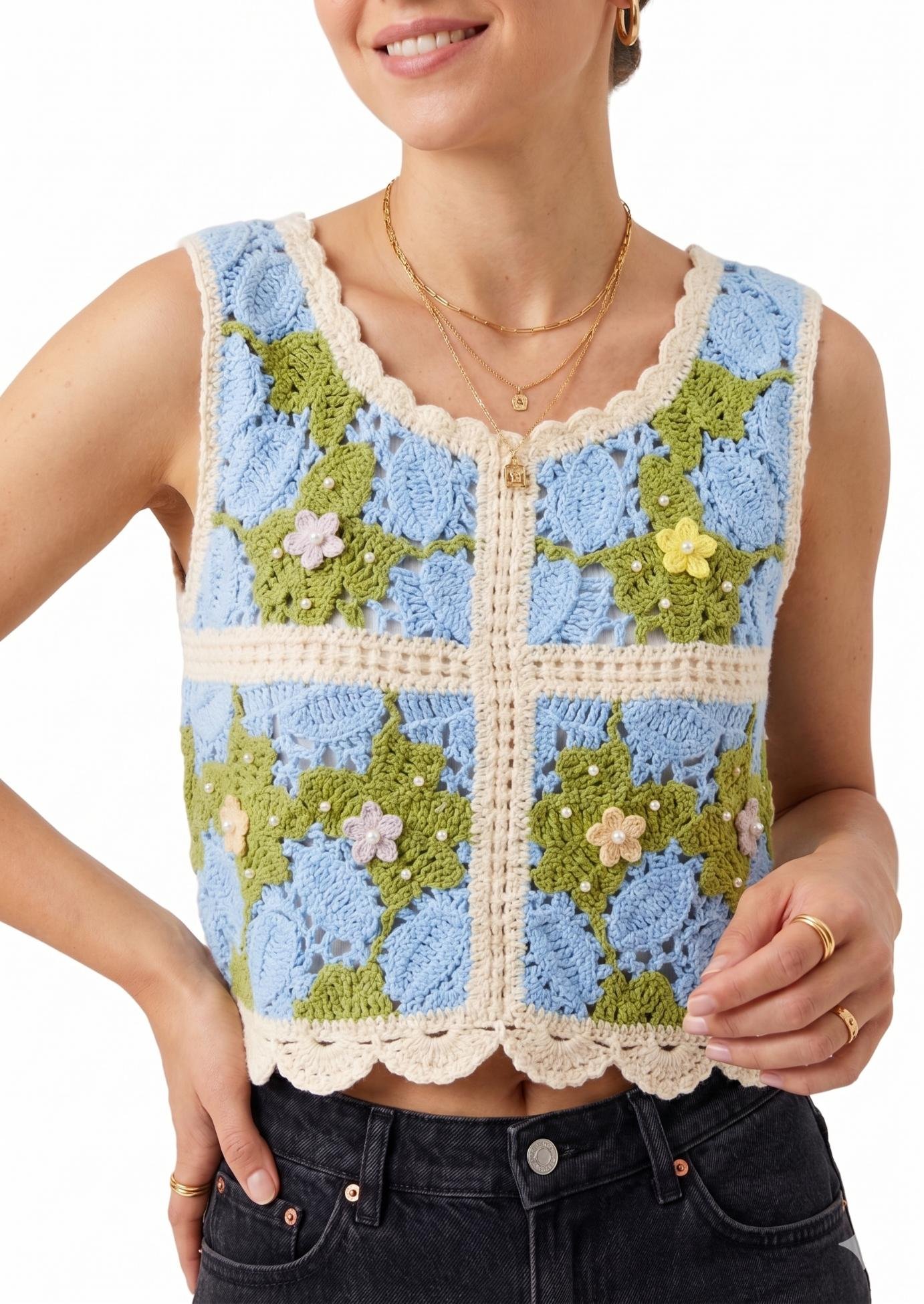 Sky Vine Crochet Top - Stylish Women's Shirt