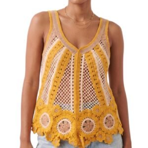 Sunflower Crochet Tank Top - Summer Shirt