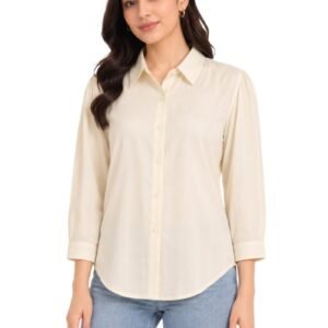 Ivory Ribbon Stripe Shirt - Women's Elegant & Stylish