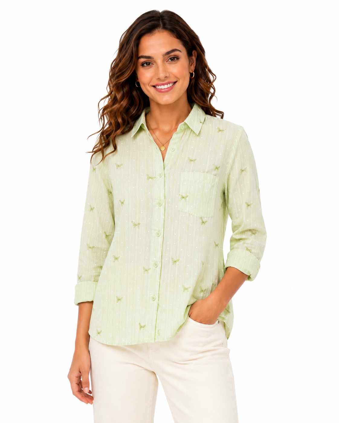 Mint Butterfly Shirt - Stylish & Comfortable - Image 3