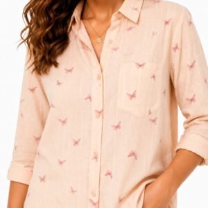 Blush Butterfly Stripe Shirt Top