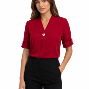 Ruby Gilded V Top - Elegant Women's Shirt