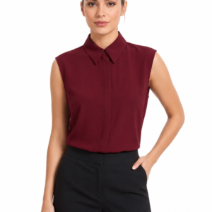 Ruby Aura Sleeveless Top - Elegant & Stylish Shirt