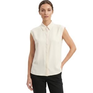 Cream Aura Sleeveless Top - Women's Shirt