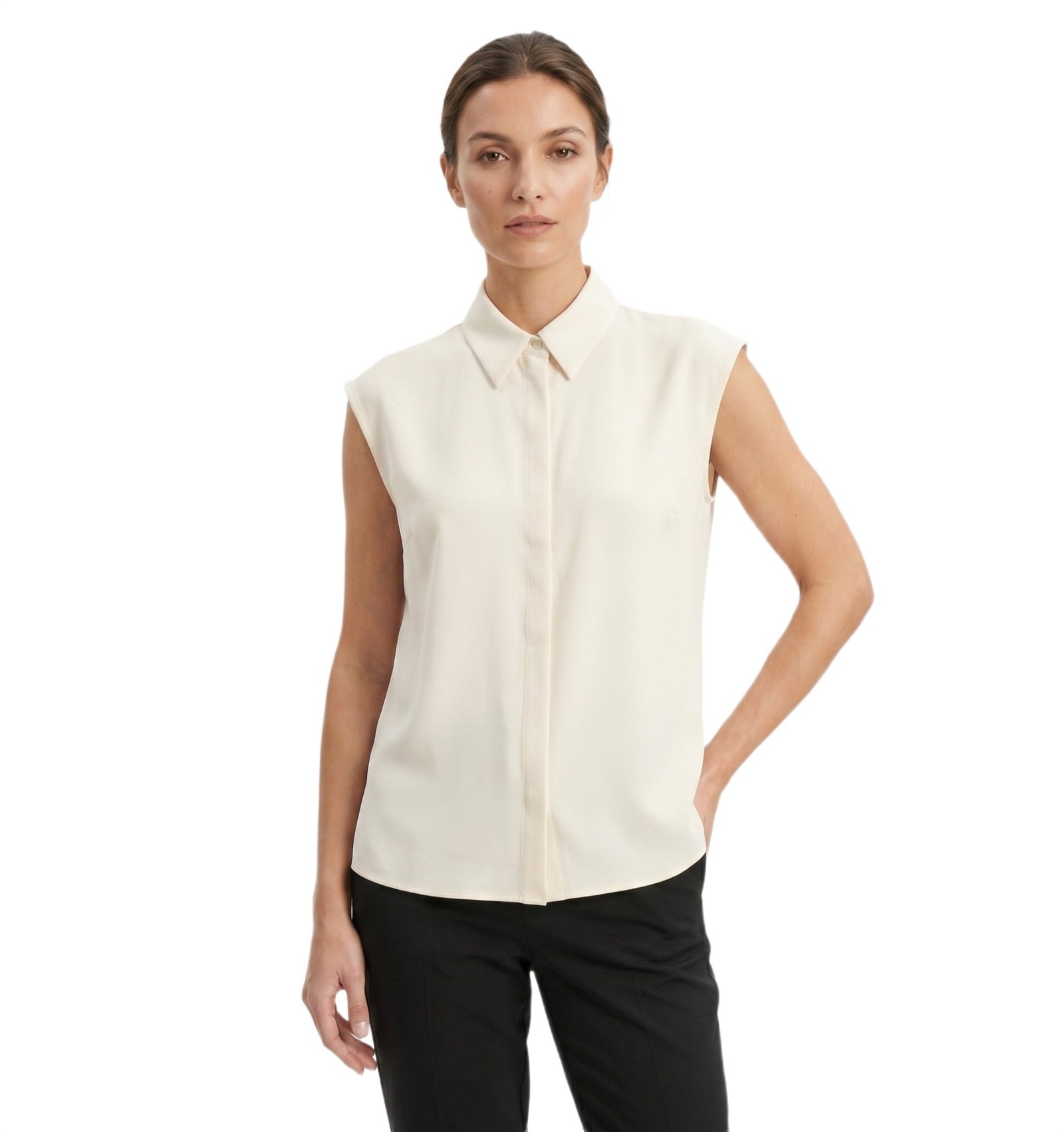 Cream Aura Sleeveless Top - Women's Shirt