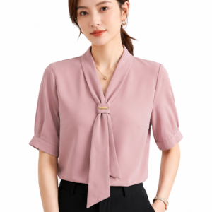 Rose Scarf Neck Top - Women's Fashion Shirt