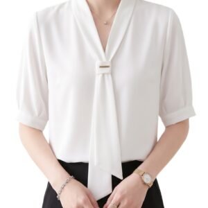 Pearl Scarf Neck Top - Women's Fashion Shirt