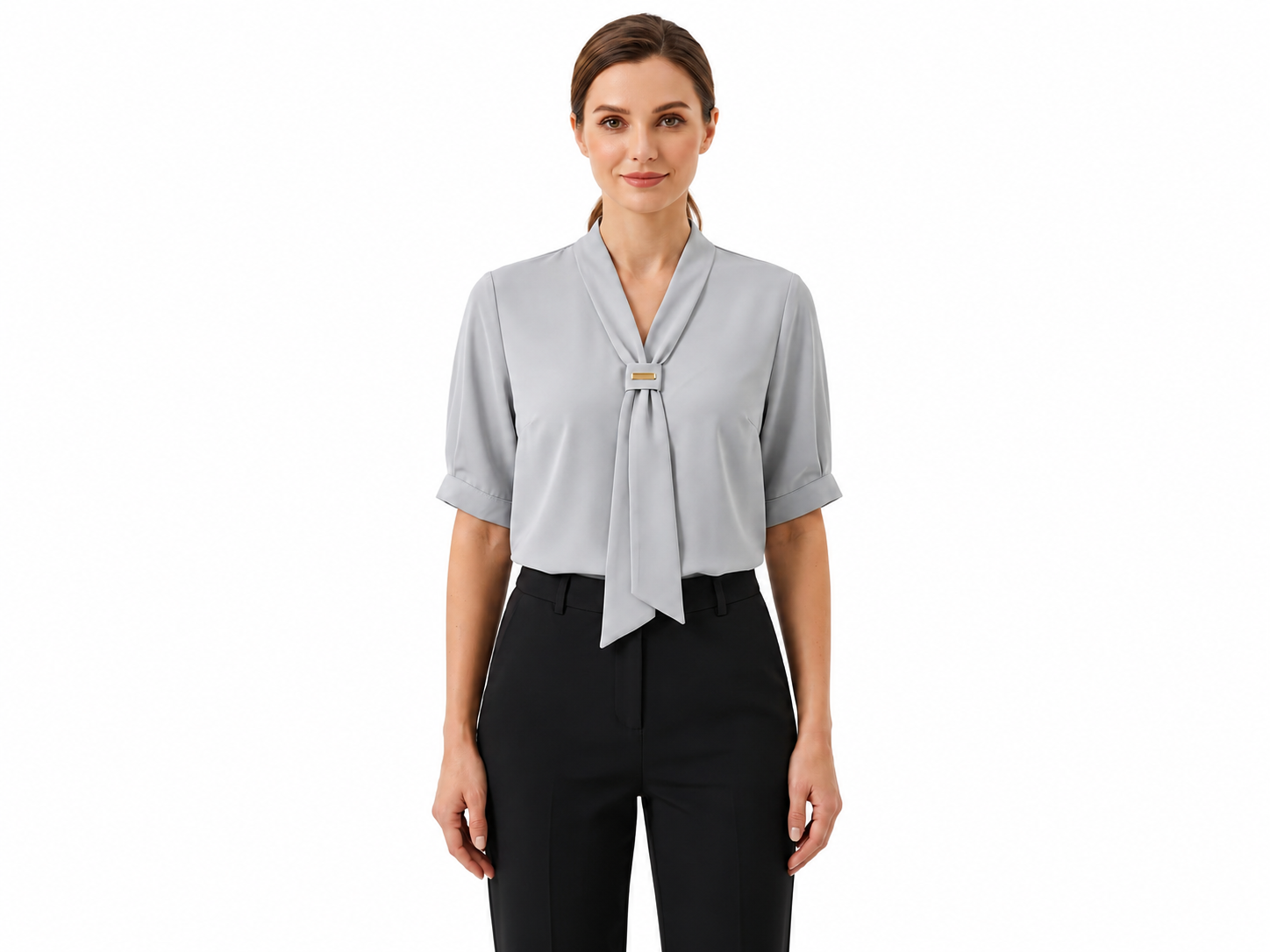 Mist Scarf Neck Top - Elegant Women's Shirt