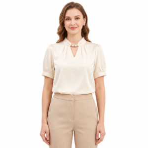 Butter Pearl Neck Top - Women's Fashion Shirt