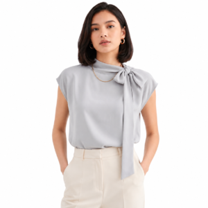 Mist Tie-Neck Top - Elegant Women's Shirt