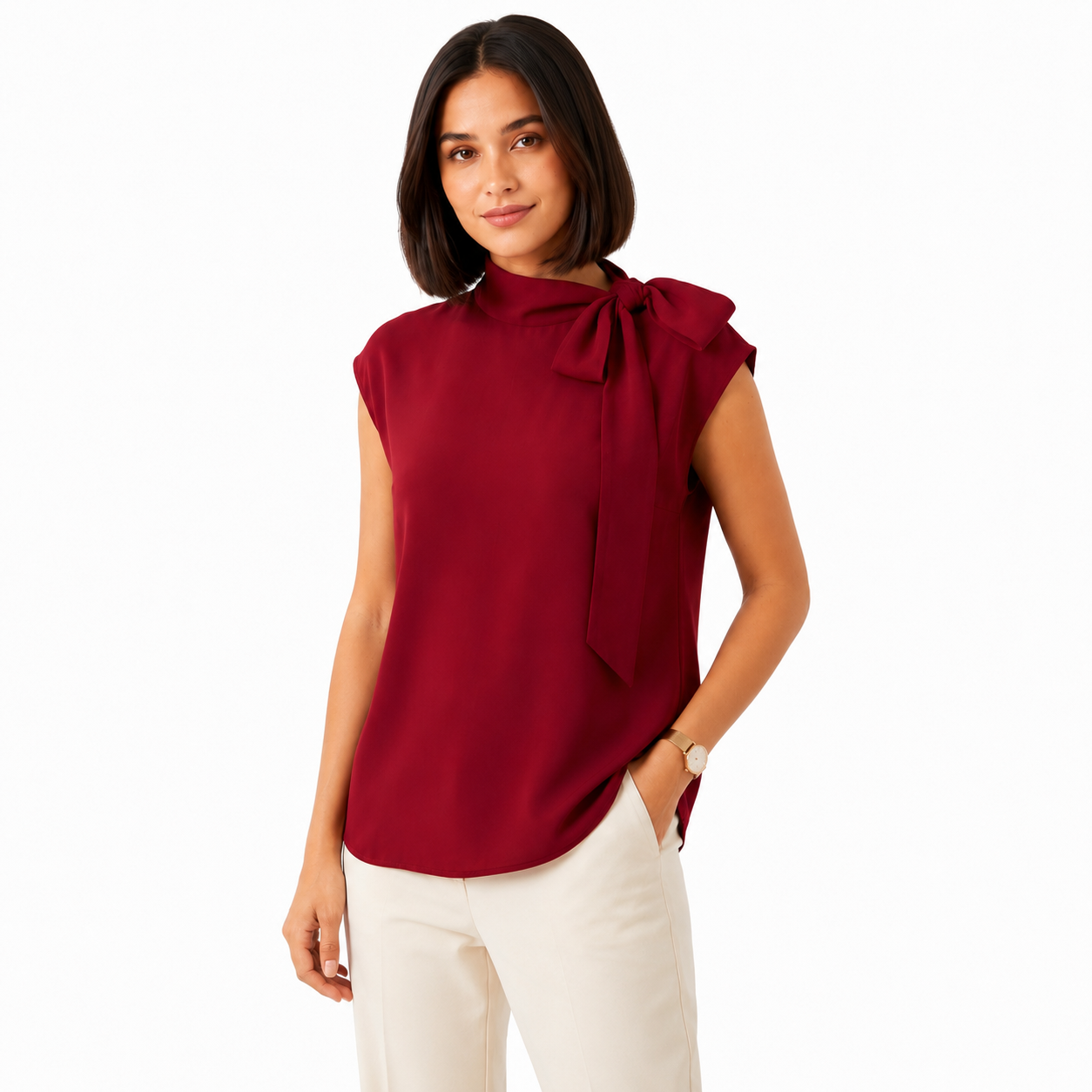 Ruby Tie-Neck Shirt for Women