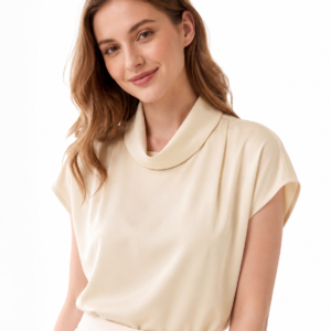 Buttercream Drape Neck Top - Elegant Women's Shirt