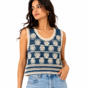 Ocean Coin Crochet Top - Boho Beach Shirt