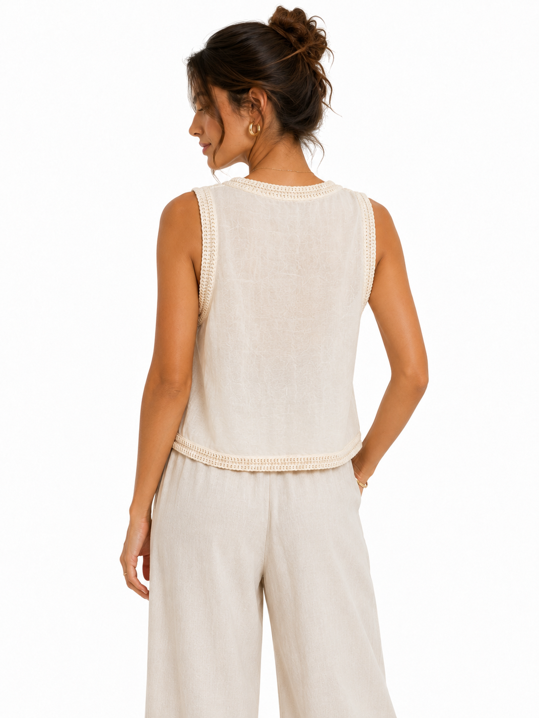 Rust Fleurvine Crochet Top - Boho Chic Shirt - Image 2