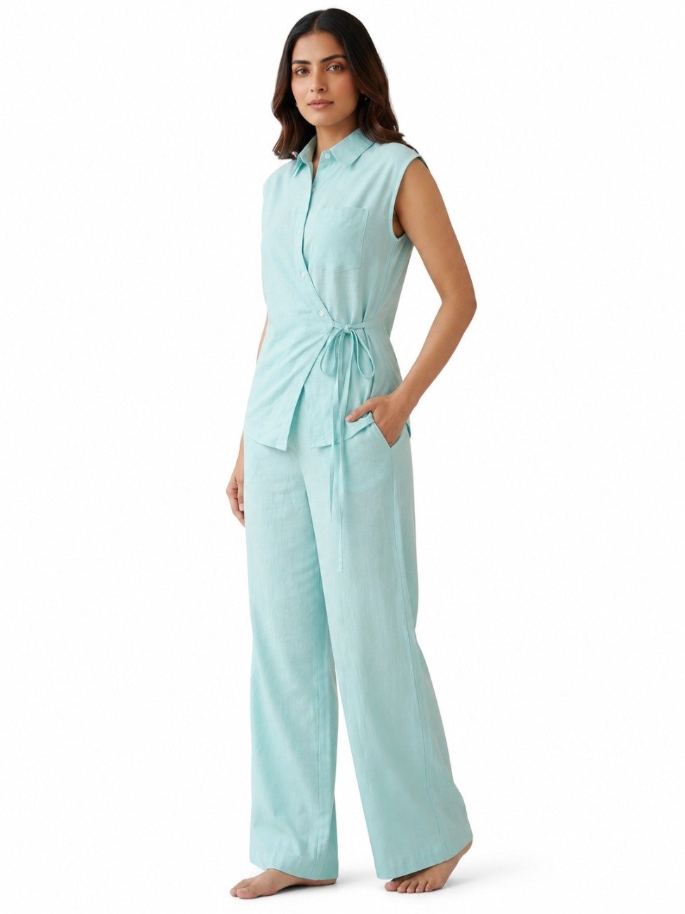 Seafoam Breeze Wrap Co-Ord Set - Dress - Image 2