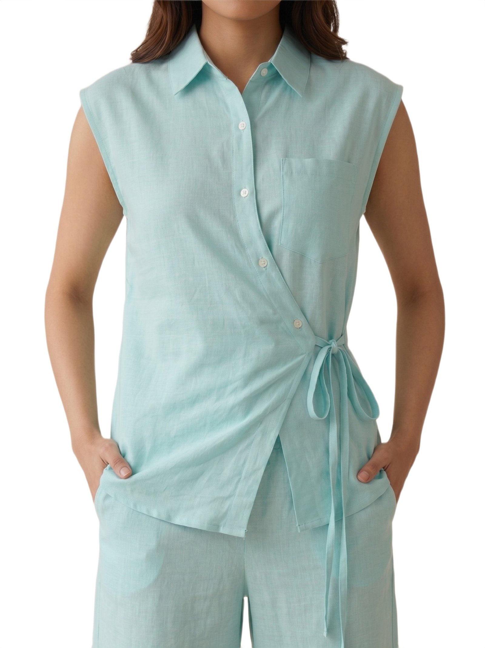 Seafoam Breeze Wrap Co-Ord Set - Dress - Image 4
