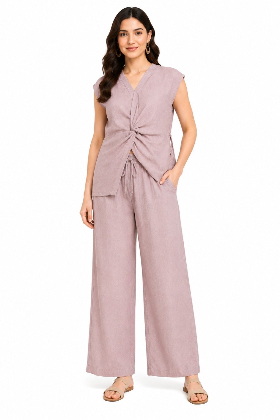 Dusty Rose Twist Co-Ord Dress Set
