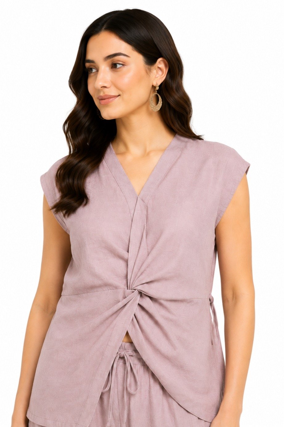 Dusty Rose Twist Co-Ord Dress Set - Image 3