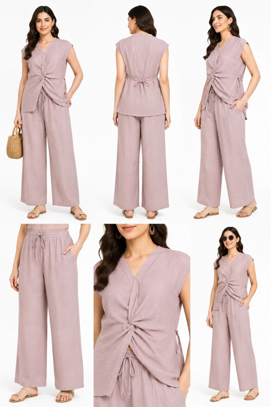 Dusty Rose Twist Co-Ord Dress Set - Image 5