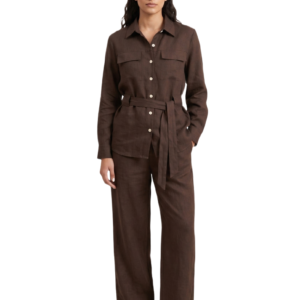 Mocha Belted Shirt Co-Ord Dress Set