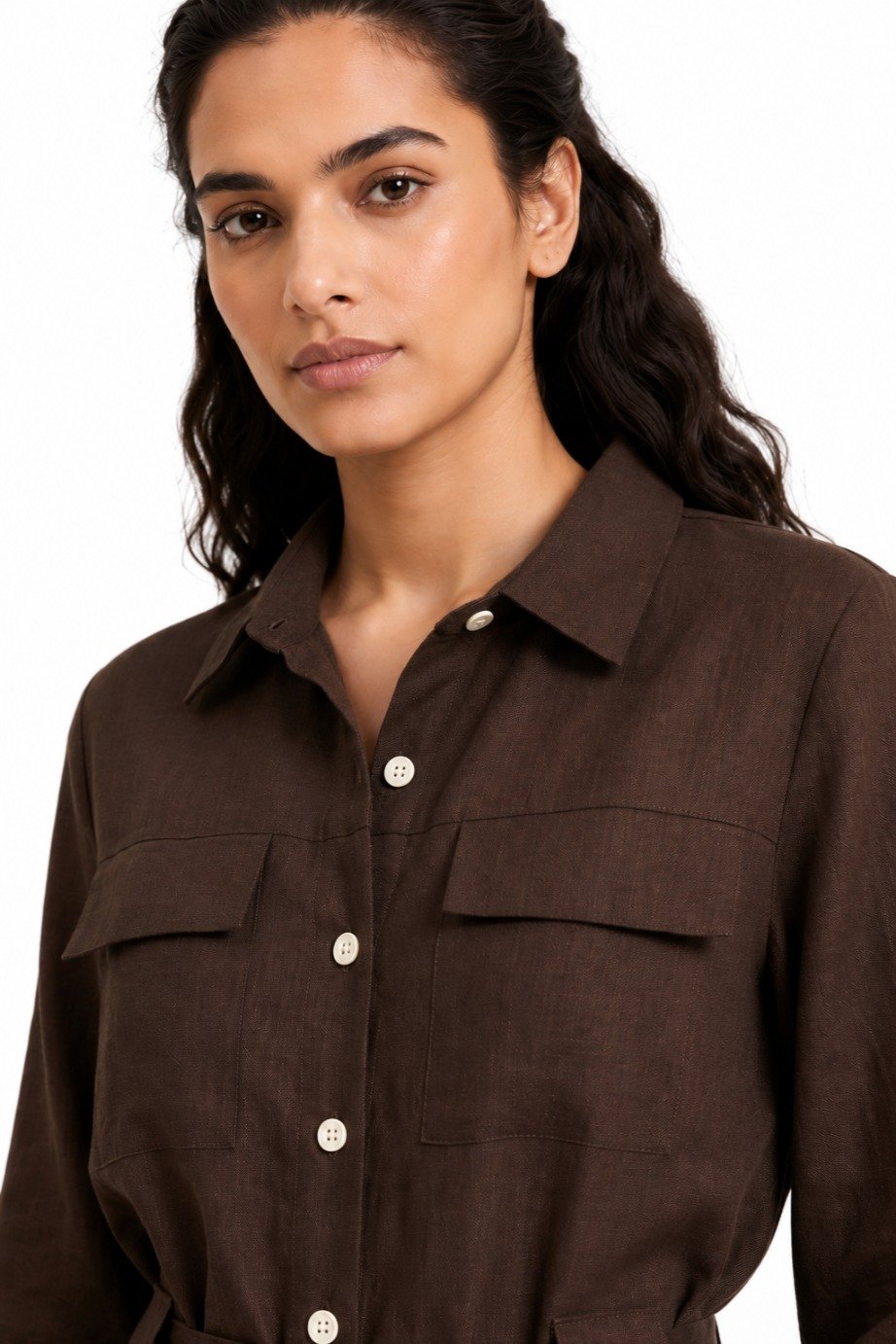 Mocha Belted Shirt Co-Ord Dress Set - Image 4