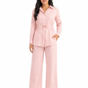 Blush Drawstring Shirt Co-Ord Dress Set