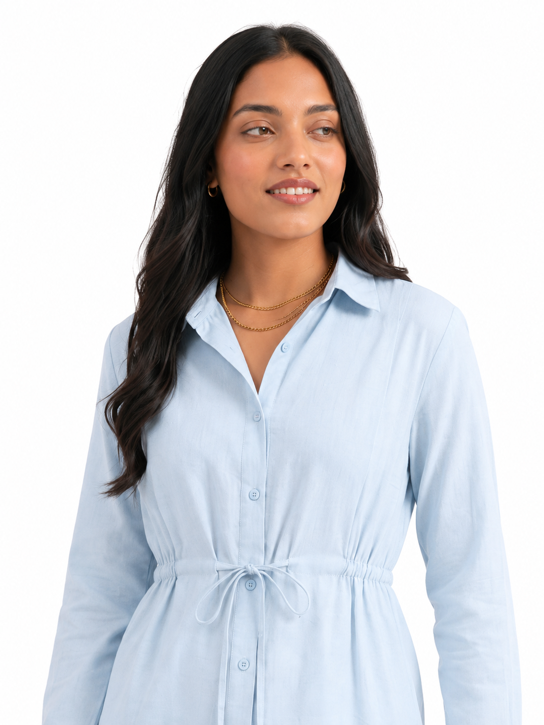 Sky Drawstring Shirt Co-Ord Set - Dress - Image 3