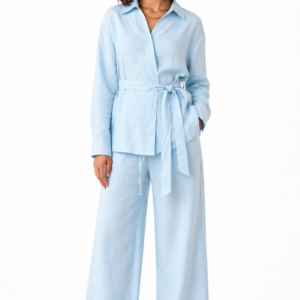 Powder Sky Belted Wrap Co-Ord Dress