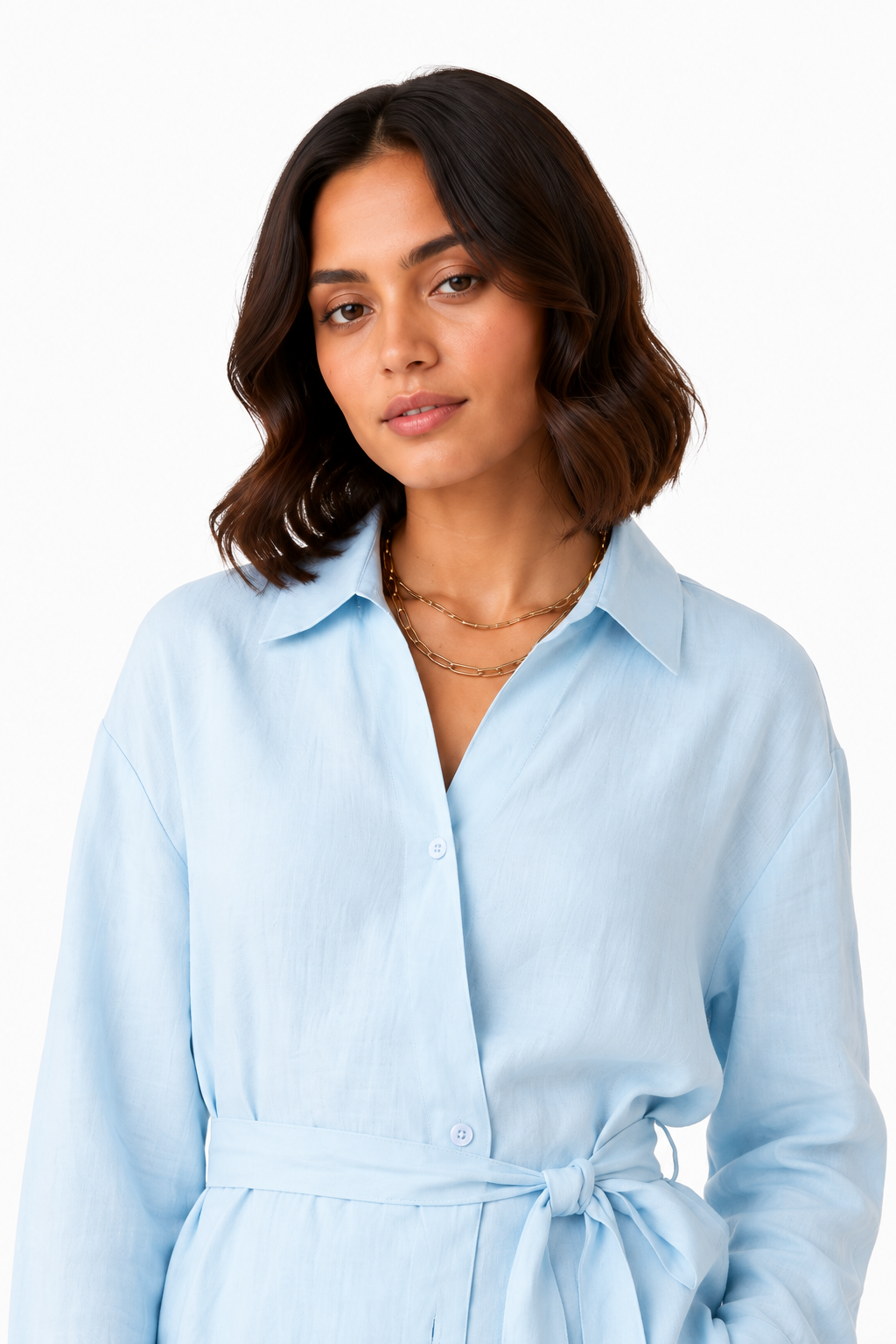 Powder Sky Belted Wrap Co-Ord Dress - Image 3