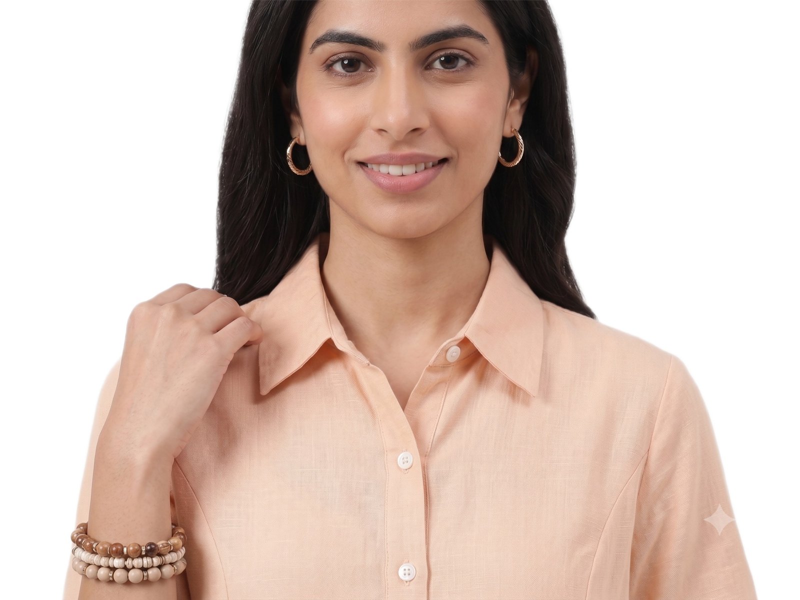 Peach Blush Wrapover Shirt Co-Ord Dress - Image 2